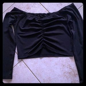 Black long sleeve off the shoulders